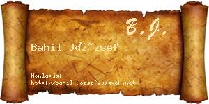 Bahil József névjegykártya