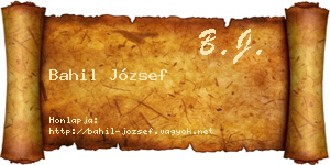 Bahil József névjegykártya